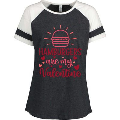 Hamburgers Are My Valentines Day And Gift Enza Ladies Jersey Colorblock Tee