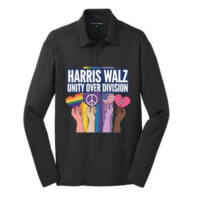 Harriswalz A Movet For Unity And Equality Great Gift Silk Touch Performance Long Sleeve Polo