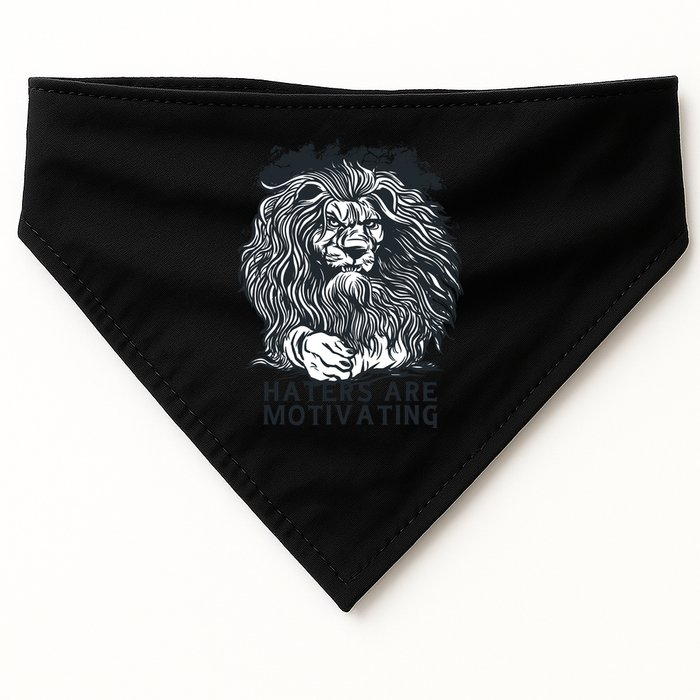 Haters Are Motivating Lion Quote USA-Made Doggie Bandana