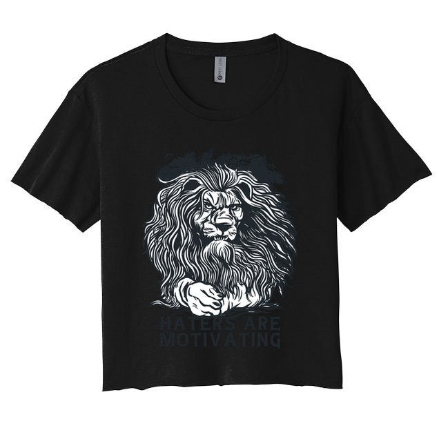 Haters Are Motivating Lion Quote Crop Top