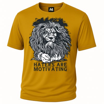 Haters Are Motivating Lion Quote Cooling Performance Crew T-Shirt