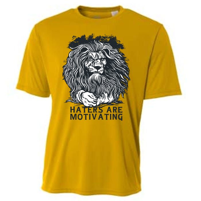 Haters Are Motivating Lion Quote Cooling Performance Crew T-Shirt