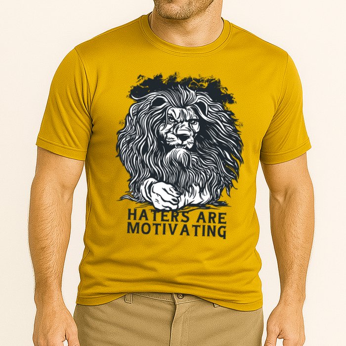 Haters Are Motivating Lion Quote Cooling Performance Crew T-Shirt