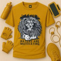 Haters Are Motivating Lion Quote Cooling Performance Crew T-Shirt