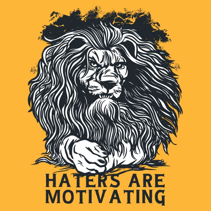 Haters Are Motivating Lion Quote Cooling Performance Crew T-Shirt