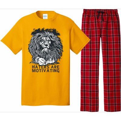 Haters Are Motivating Lion Quote Pajama Set