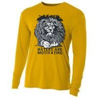 Haters Are Motivating Lion Quote Cooling Performance Long Sleeve Crew