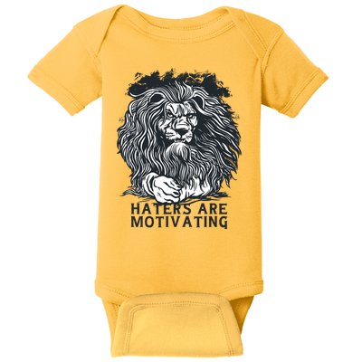 Haters Are Motivating Lion Quote Baby Bodysuit