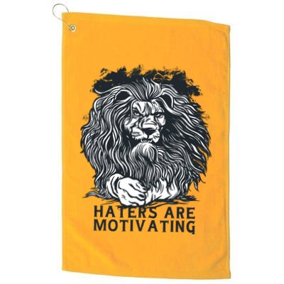 Haters Are Motivating Lion Quote Golf Towel