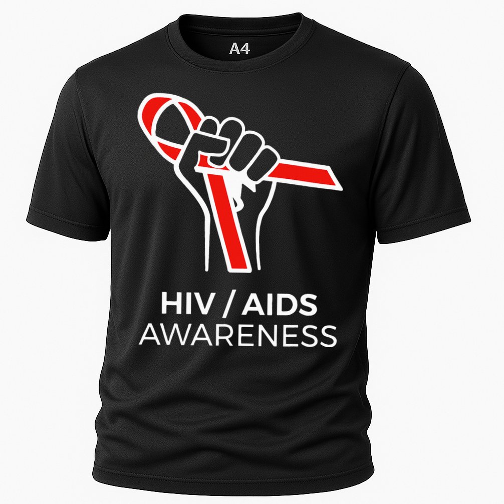 HIV Awareness Month Red Ribbon National AIDS Awareness Cooling Performance Crew T-Shirt