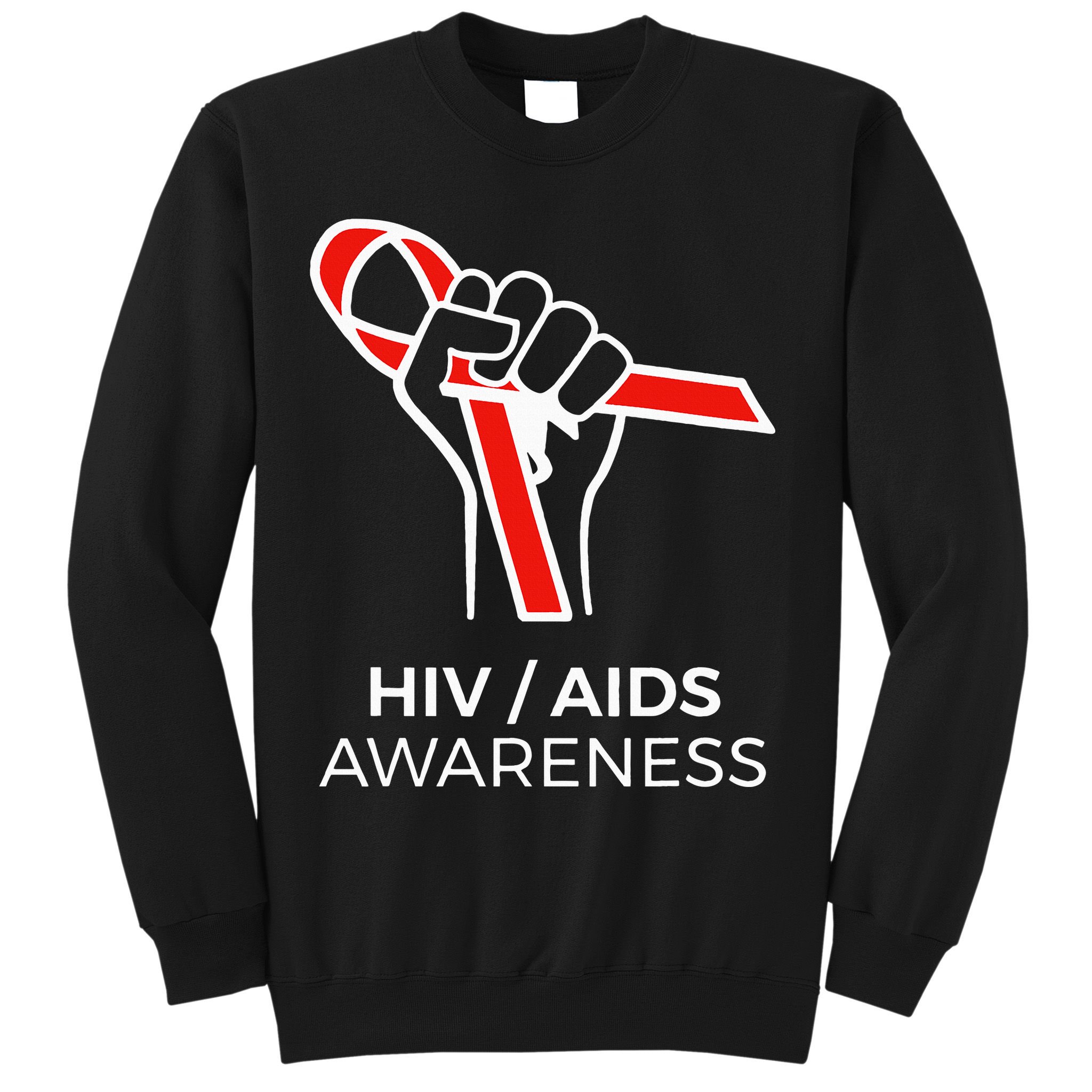 HIV Awareness Month Red Ribbon National AIDS Awareness Sweatshirt