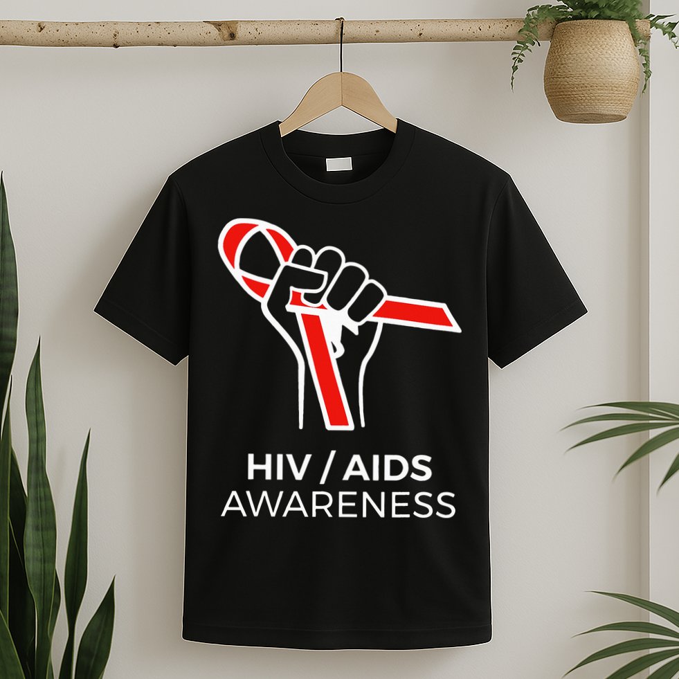 HIV Awareness Month Red Ribbon National AIDS Awareness T-Shirt
