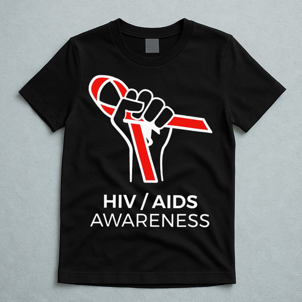 HIV Awareness Month Red Ribbon National AIDS Awareness T-Shirt
