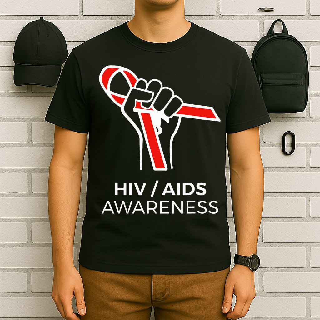 HIV Awareness Month Red Ribbon National AIDS Awareness T-Shirt