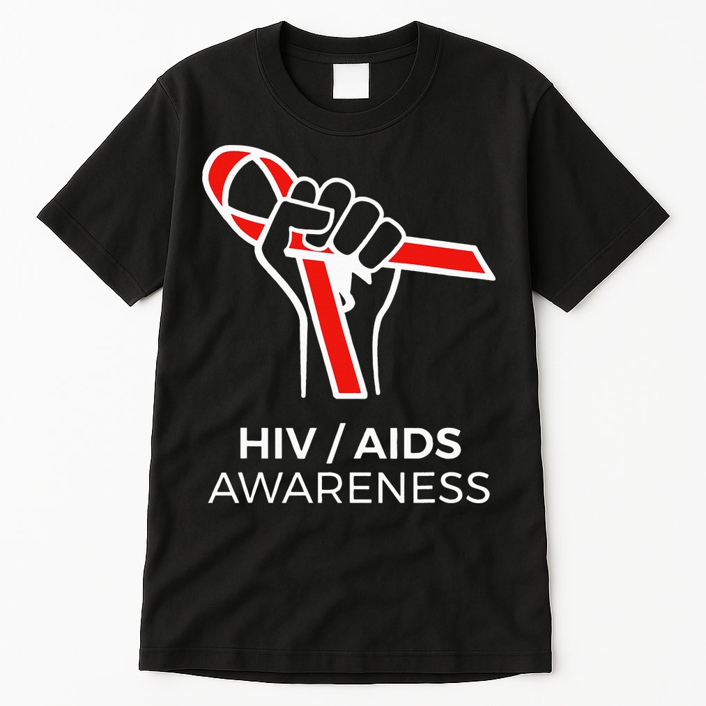 HIV Awareness Month Red Ribbon National AIDS Awareness Tall T-Shirt