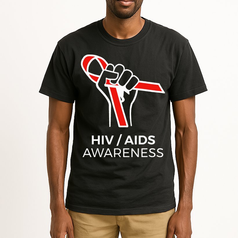 HIV Awareness Month Red Ribbon National AIDS Awareness Tall T-Shirt