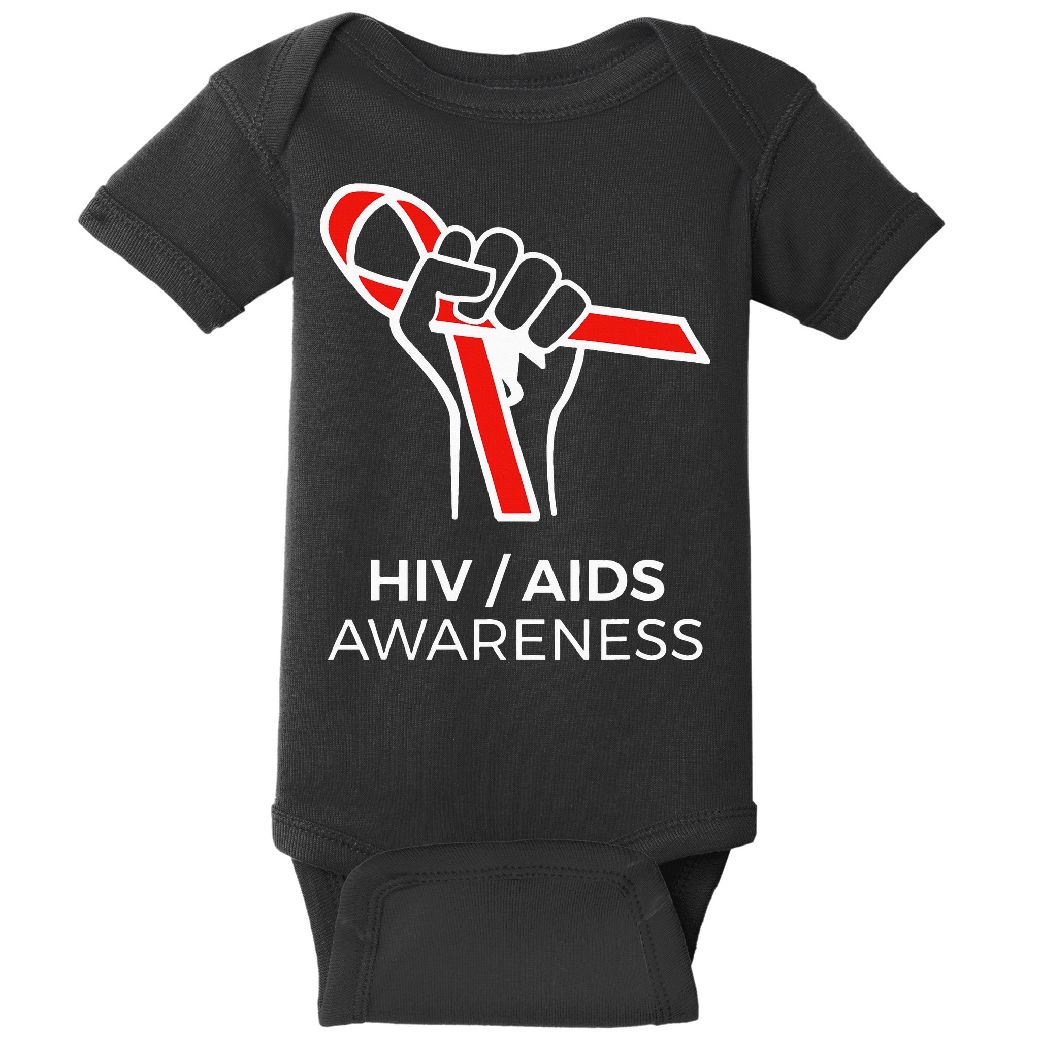 HIV Awareness Month Red Ribbon National AIDS Awareness Baby Bodysuit