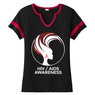 HIV Awareness Month AIDS Ladies Halftime Notch Neck Tee