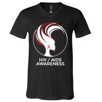 HIV Awareness Month AIDS V-Neck T-Shirt