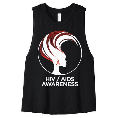 HIV Awareness Month AIDS Women's Racerback Cropped Tank