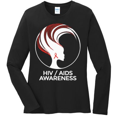 HIV Awareness Month AIDS Ladies Long Sleeve Shirt