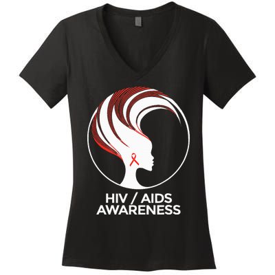 HIV Awareness Month AIDS Women's V-Neck T-Shirt