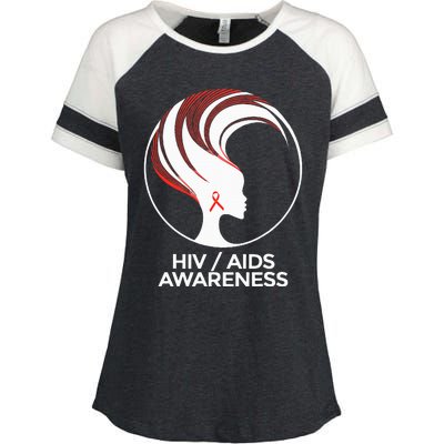 HIV Awareness Month AIDS Enza Ladies Jersey Colorblock Tee