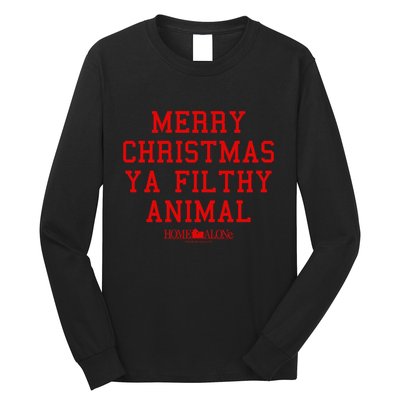 Home Alone Merry Christmas Ya Filthy Animal Text Stack Long Sleeve Shirt