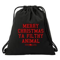 Home Alone Merry Christmas Ya Filthy Animal Text Stack Drawstring Bag