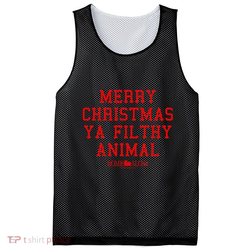 Home Alone Merry Christmas Ya Filthy Animal Text Stack Mesh Reversible Basketball Jersey Tank