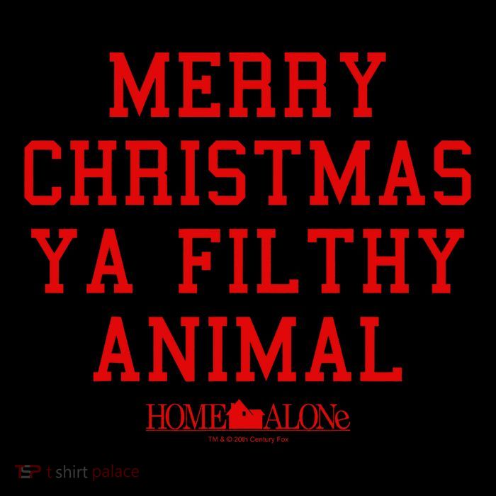 Home Alone Merry Christmas Ya Filthy Animal Text Stack Pom Pom 12in Knit Beanie