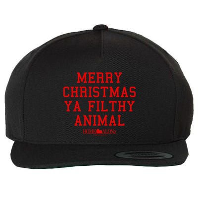 Home Alone Merry Christmas Ya Filthy Animal Text Stack Wool Snapback Cap