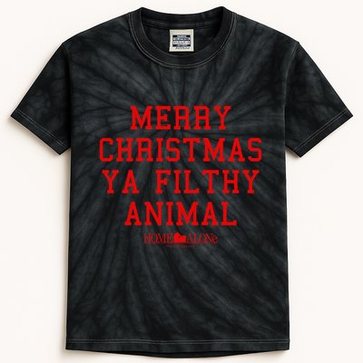 Home Alone Merry Christmas Ya Filthy Animal Text Stack Kids Tie-Dye T-Shirt