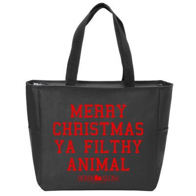Home Alone Merry Christmas Ya Filthy Animal Text Stack Zip Tote Bag