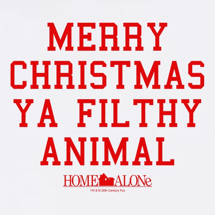Home Alone Merry Christmas Ya Filthy Animal Text Stack Garment-Dyed Sweatshirt
