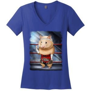 Hamster As Muay Thai Kick Boxing Champion Gift Women's V-Neck T-Shirt