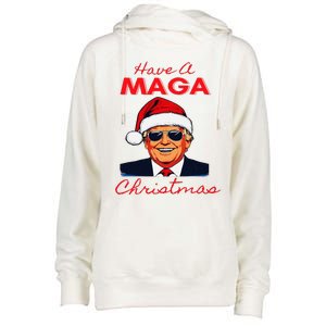 Have A Maga Christmas Humorous Pajamas Santa Womens Funnel Neck Pullover Hood