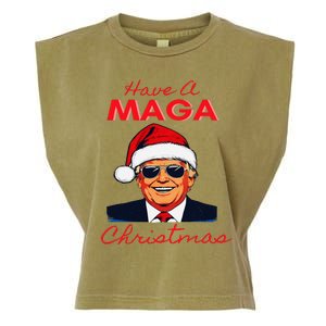 Have A Maga Christmas Humorous Pajamas Santa Garment-Dyed Women's Muscle Tee