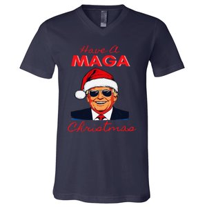 Have A Maga Christmas Humorous Pajamas Santa V-Neck T-Shirt