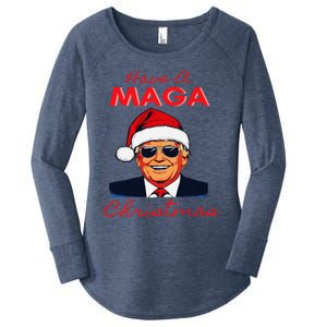 Have A Maga Christmas Humorous Pajamas Santa Women's Perfect Tri Tunic Long Sleeve Shirt