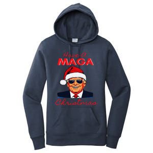 Have A Maga Christmas Humorous Pajamas Santa Women's Pullover Hoodie