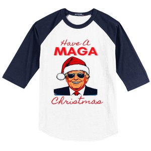 Have A Maga Christmas Humorous Pajamas Santa Baseball Sleeve Shirt