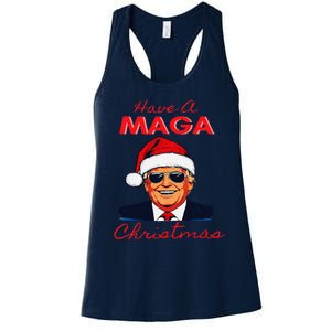 Have A Maga Christmas Humorous Pajamas Santa Women's Racerback Tank