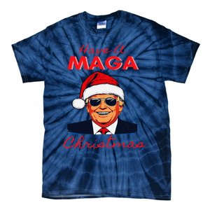 Have A Maga Christmas Humorous Pajamas Santa Tie-Dye T-Shirt