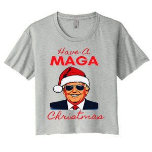 Have A Maga Christmas Humorous Pajamas Santa Women's Crop Top Tee