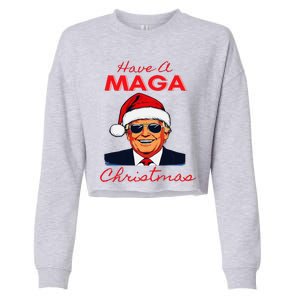 Have A Maga Christmas Humorous Pajamas Santa Cropped Pullover Crew