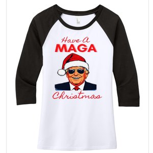 Have A Maga Christmas Humorous Pajamas Santa Women's Tri-Blend 3/4-Sleeve Raglan Shirt