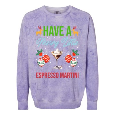 Have A Merry Little Espresso Martini Christmas Holiday Gift Colorblast Crewneck Sweatshirt