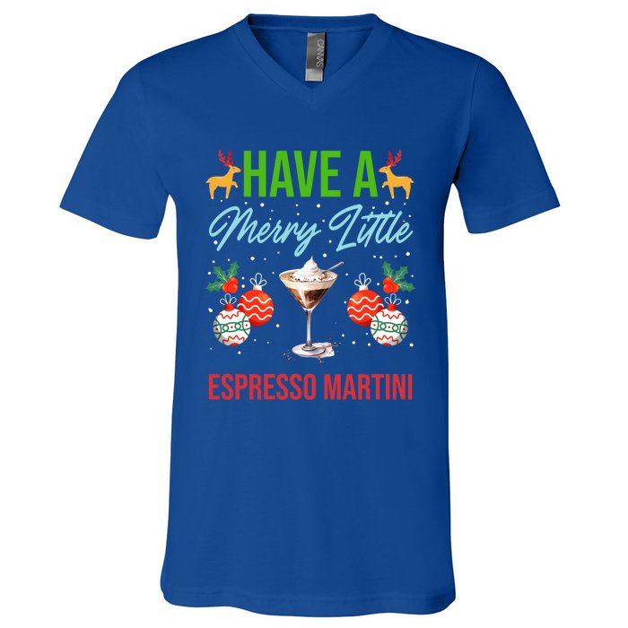 Have A Merry Little Espresso Martini Christmas Holiday Gift V-Neck T-Shirt