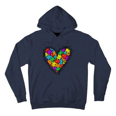 Heart Autism Mom Special Education Autism Awareness Tall Hoodie